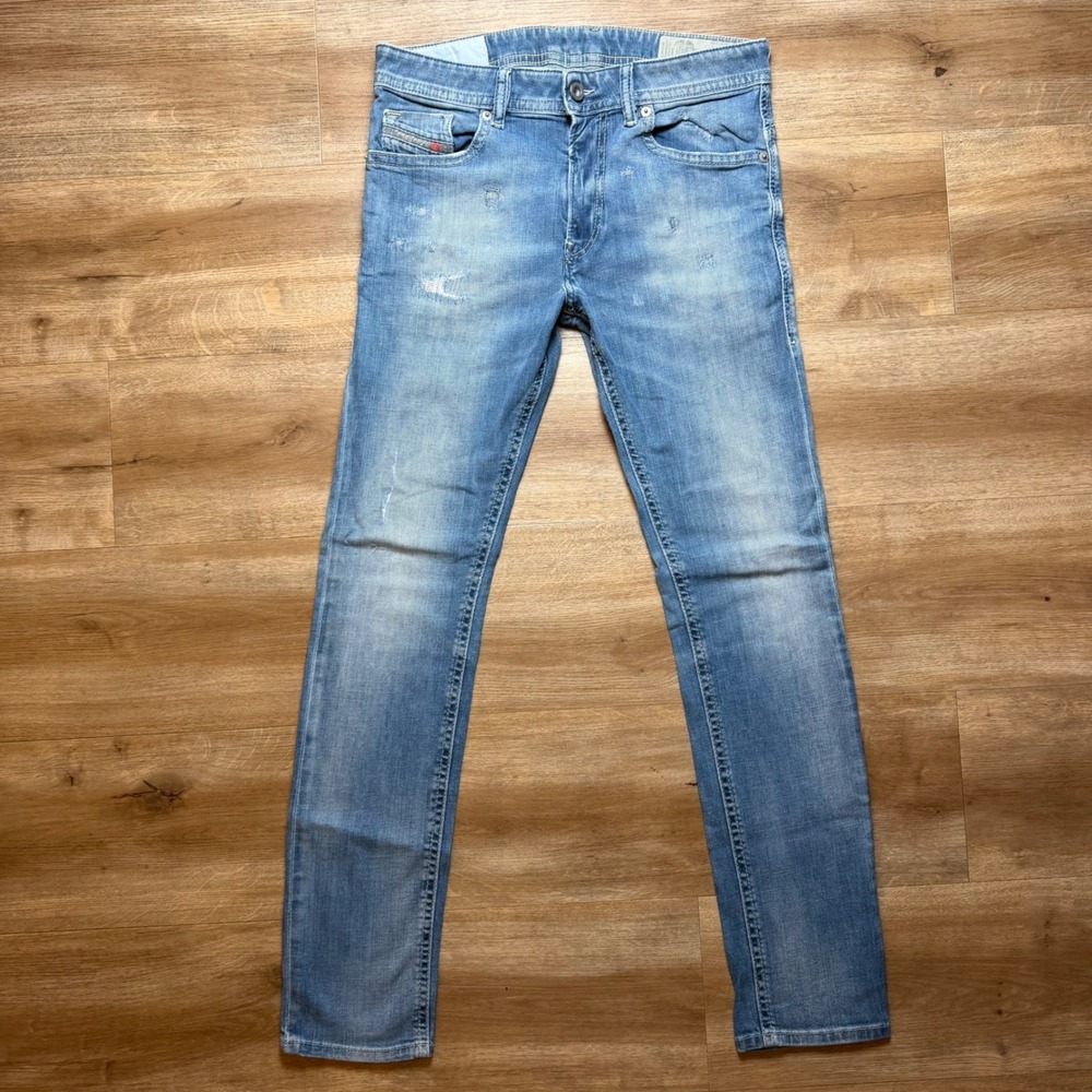 Diesel Thommer Jeans Mens 28x30 Blue Slim Skinny Distressed‎ Stretch Denim 084QP